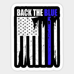 Back The Blue - Thin Blue Line Support Police Officer Sticker
